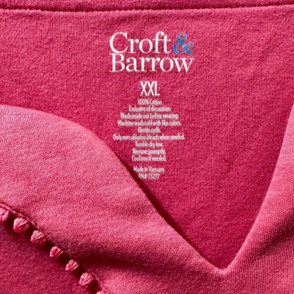 Croft & Barrow Pink Short Sleeve Top, Women's Size XXL - Picture 2 of 3